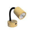 12V LED Gooseneck Reading Light Wooden Effect Lamp