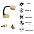 12V LED Gooseneck Reading Light Wooden Effect Lamp