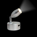 12V LED Reading Light Touch Dimmable Spotlight USB Port Caravan Lamp 3W