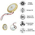 LED Spot Light 12V 24V Touch Switch Dimmer 70mm Gold Downlight
