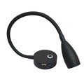 LED Flexible Reading Light 12V 24V Black Touch Switch Dimmable USB Gooseneck Map Lamp