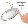 LED Ceiling Light 12V 24V Dimmable 6W Touch Switch Nickel Finish Panel Lamp