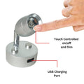 LED Reading Light 12V 24V Touch Controlled Chrome USB