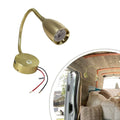 LED Flexible Reading Light Gold 12V 24V Touch Switch Dimmable USB Gooseneck Map Lamp