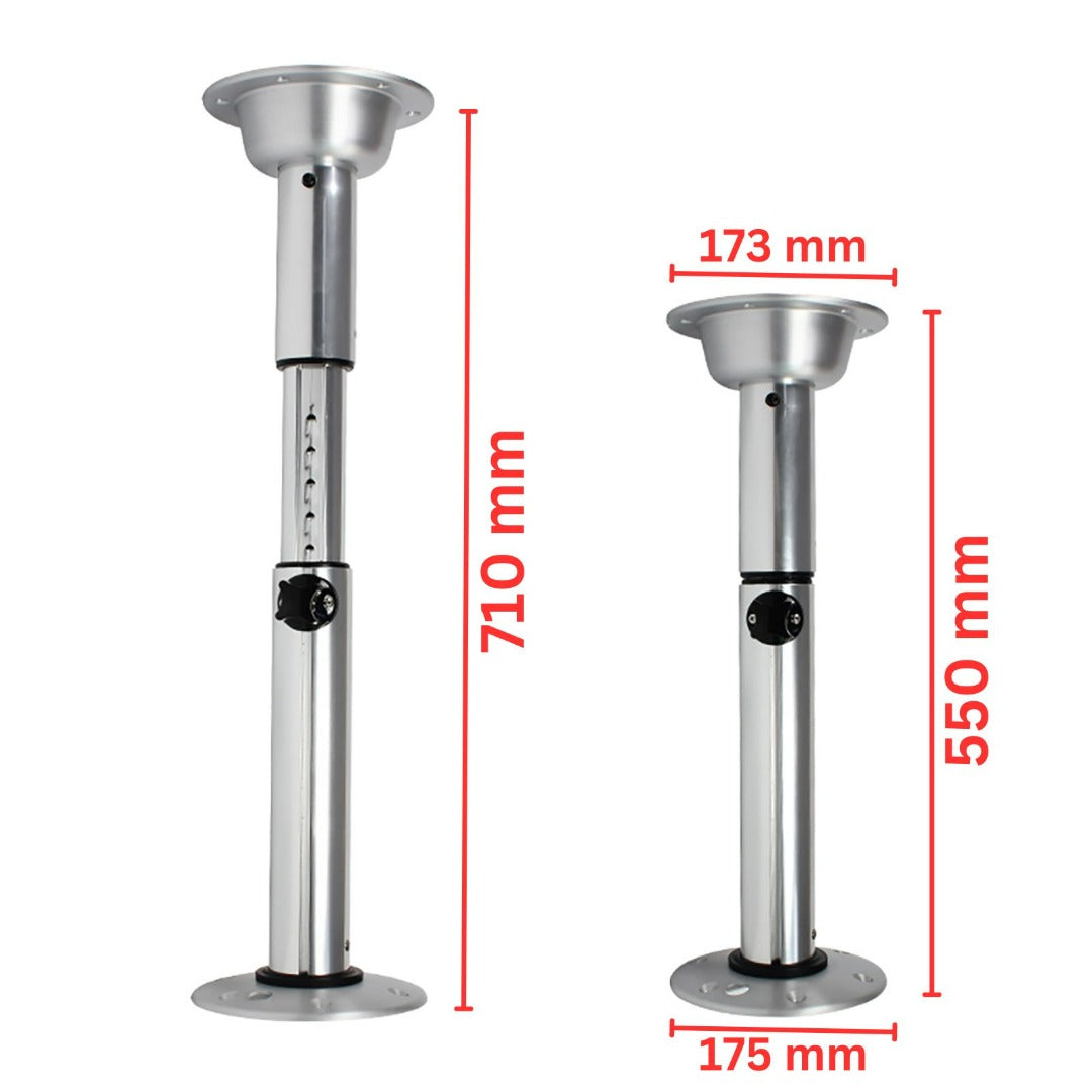Adjustable Pedestal Table Leg Kit 550 710mm Chrome Marvix