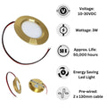 4 x LED 12V 24V Spot Lights Touch Switch Dimmable Gold Downlights