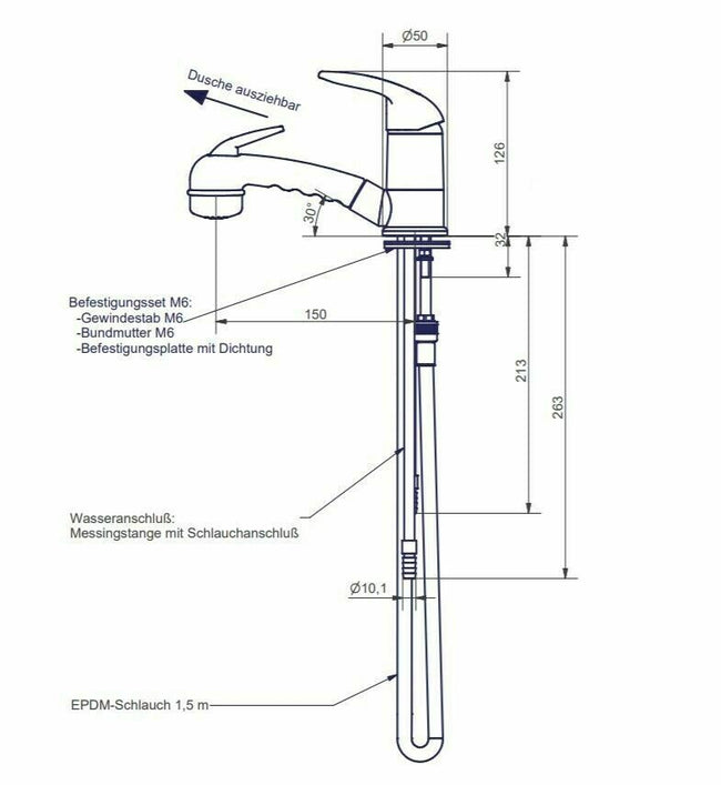 Comet Roma Caravan Shower Mixer Water Tap Micro Switch Pull Out Trigger Head