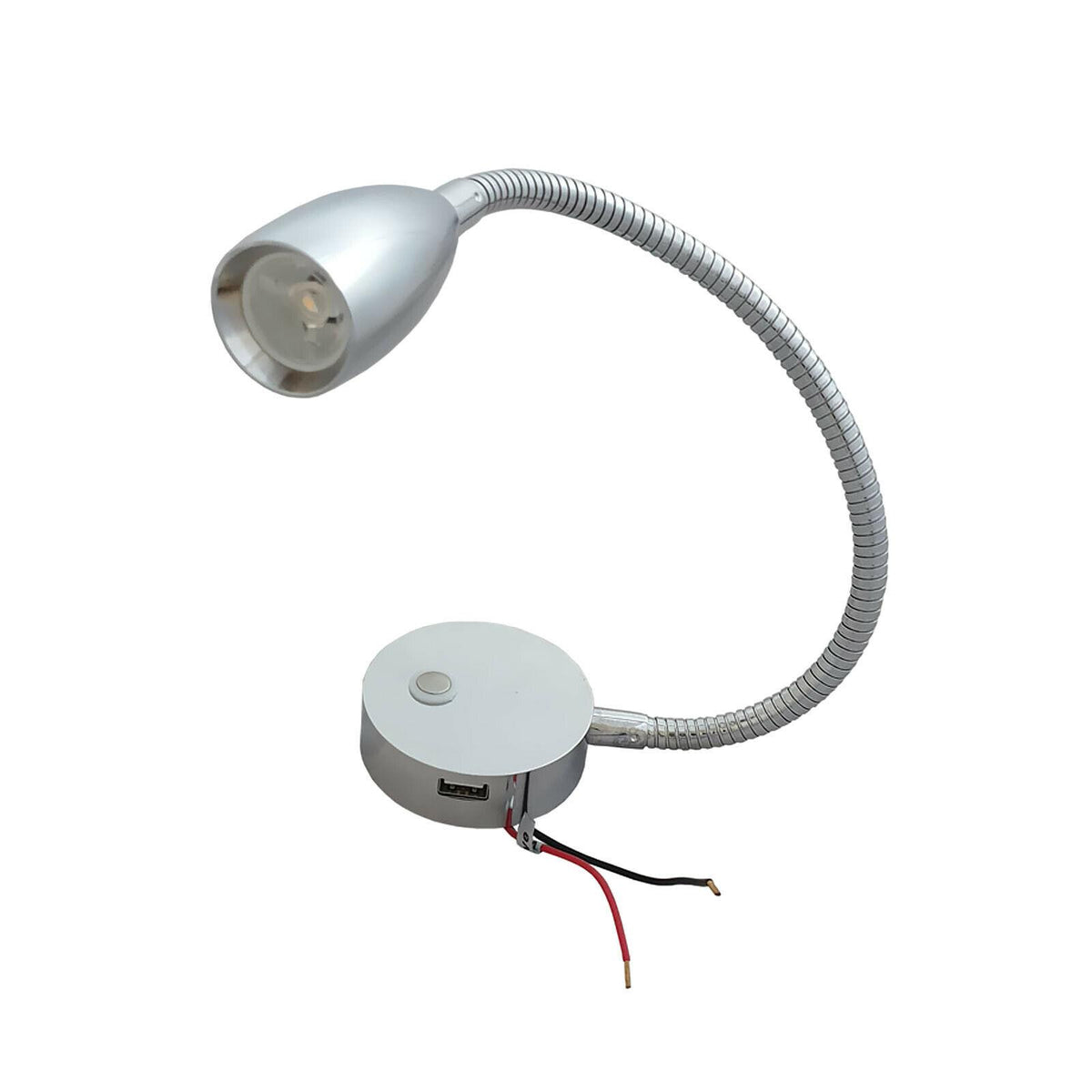 thumbnail image 2 of Marvix LED Reading Light – 12V 24V Spotlight – Black Touch Dimmer Switch With USB – Campervan Boat 2 of 3