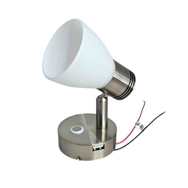2x 12V LED Interior Spot Reading Lights With Switch – For Camper Van, Caravan, Boat, Motorhome