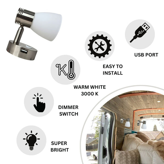 12v Led Lights Campervan, Wall Spot Reading Light Car Caravan Boat Interior Light Motorhome Lamp With Switch Cold White 12v Led Lights Campervan, Wall Spot Reading Light Car Caravan Boat Interior Light Motorhome Lamp With Switch Cold White