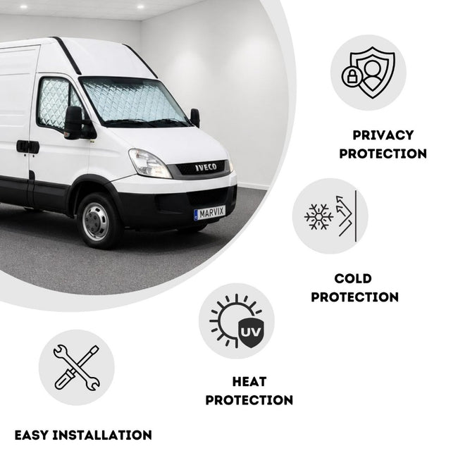 Internal Cab Screen Thermal Blinds 9 Layers Window Cover - Iveco Daily 2006 -2014