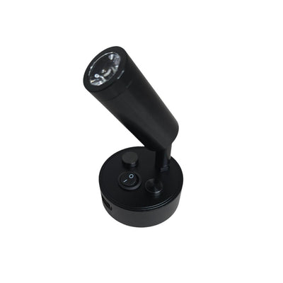 12V LED Reading Light Warm White USB Port Pack of 2 Black Lamps