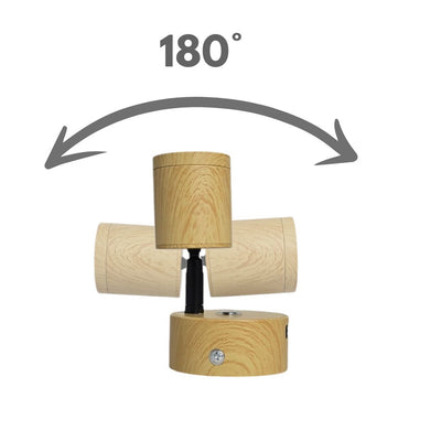 12V LED Reading Light Touch Dimmable Spotlight USB Wooden Effect Lamp