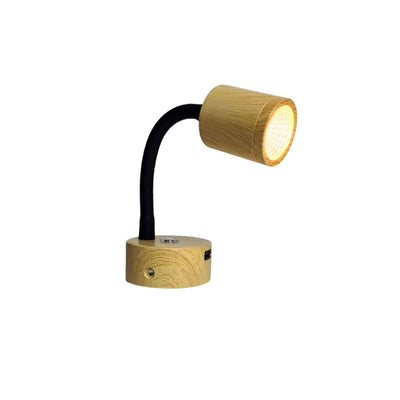 12V LED Gooseneck Reading Light Wooden Effect Lamp