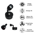 12V 24V LED Reading Light Touch Dimmable Spotlight USB 3W Black