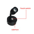 12V 24V LED Reading Light Touch Dimmable Spotlight USB 3W Black