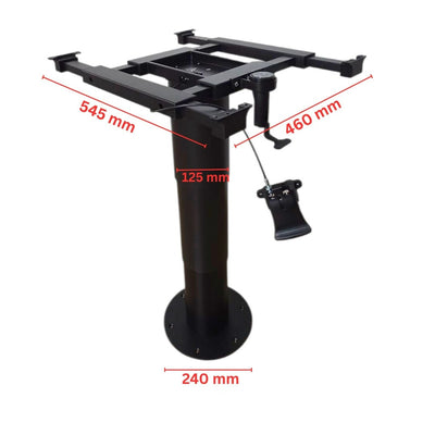 Adjustable Pneumatic Pedestal Table Leg 350 - 750mm Black