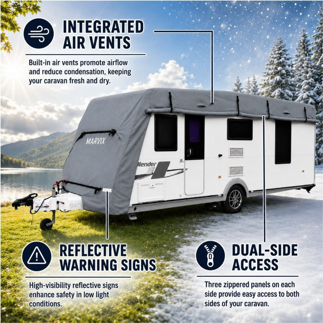Premium 4-Ply Breathable Caravan Winter Cover 20 - 22 FT