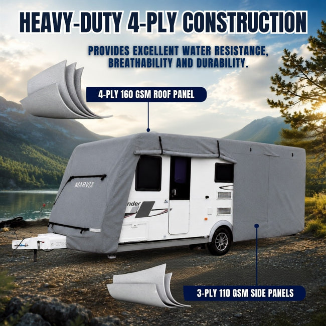 Premium 4-Ply Breathable Caravan Winter Cover 20 - 22 FT