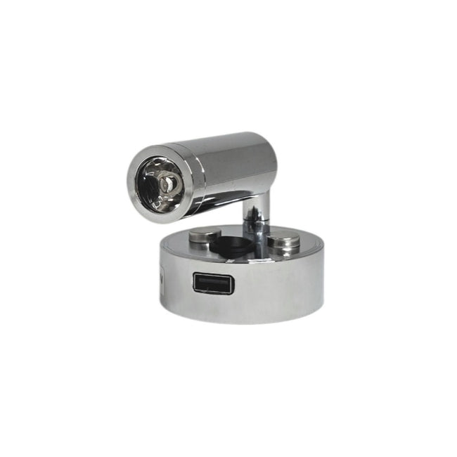 12V LED Reading Light Warm White USB Port Pack of 2 Chrome Lamps