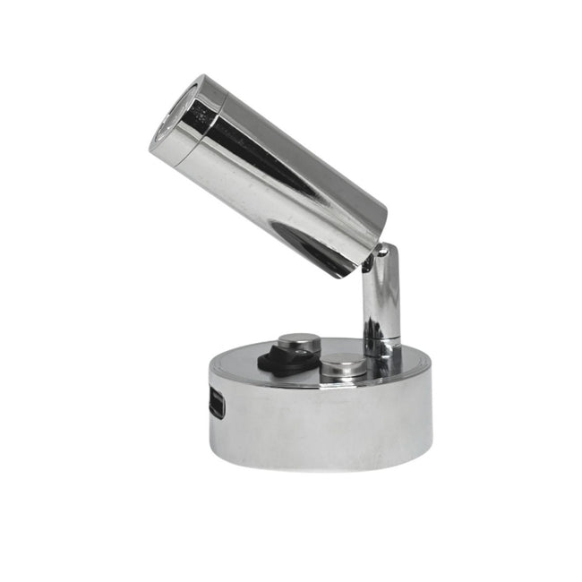 12V LED Reading Light Warm White USB Port Pack of 2 Chrome Lamps