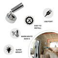 12V LED Reading Light Warm White USB Port Pack of 2 Chrome Lamps
