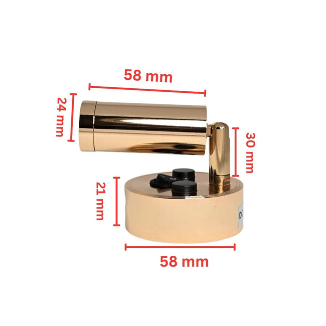 12V 24V LED Reading Light with USB Port Pack of 2 Lamps - Gold