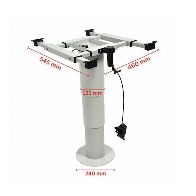 Adjustable Pneumatic Pedestal Table Leg 350 - 750mm Grey
