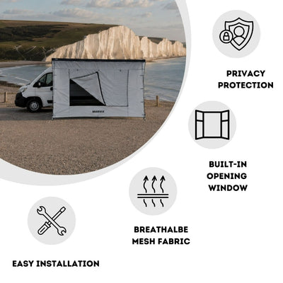 Awning Sun Blocker 4M Front Sunshade Screen with Opening