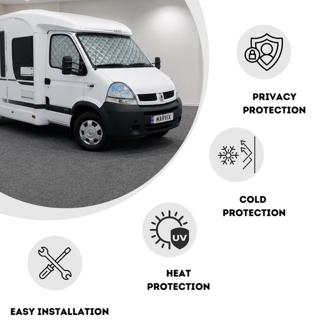 Internal Cab Screen Thermal Blinds 9 Layers Window Cover - Master/Movano/Interstar 1998 - 2009
