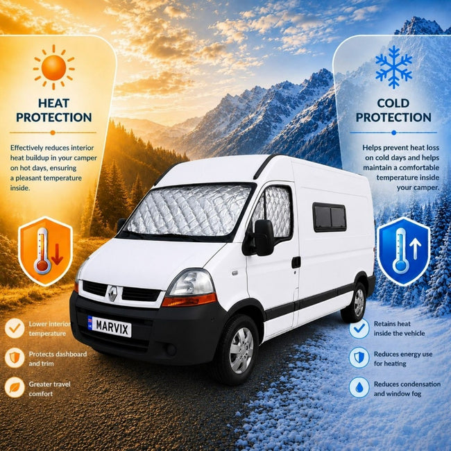 Internal Cab Screen Thermal Blinds 9 Layers Window Cover - Master/Movano/Interstar 1998 - 2009