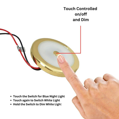 LED Spot Light 12V 24V Touch Switch Dimmer 70mm Gold Downlight