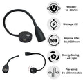 LED Flexible Reading Light 12V 24V Black Touch Switch Dimmable USB Gooseneck Map Lamp