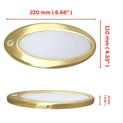 LED Ceiling Light 12V 24V Dimmable 6W Touch Switch Gold Panel Lamp
