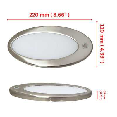 LED Ceiling Light 12V 24V Dimmable 6W Touch Switch Nickel Finish Panel Lamp