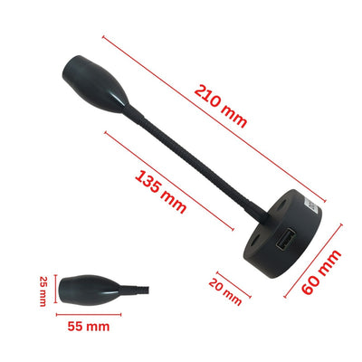 LED Flexible Reading Light 12V 24V Spotlight 3W Touch Dimmable USB