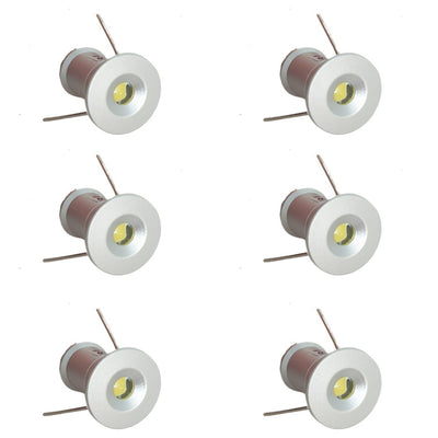 6 x LED 12V Mini Spot Lights 0.5W IP65 Warm White