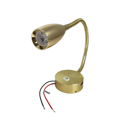 LED Flexible Reading Light Gold 12V 24V Touch Switch Dimmable USB Gooseneck Map Lamp