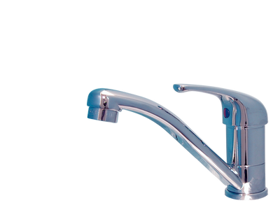 Water Tap DUCALE 12V Chrome Metal Mixer with Micro Switch Short Spout 150 mm