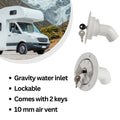 Fresh Water Tank Locking Inlet Filler Cap White