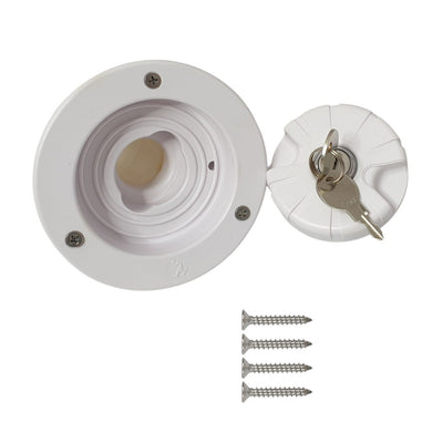 Fresh Water Tank Locking Inlet Filler Cap White