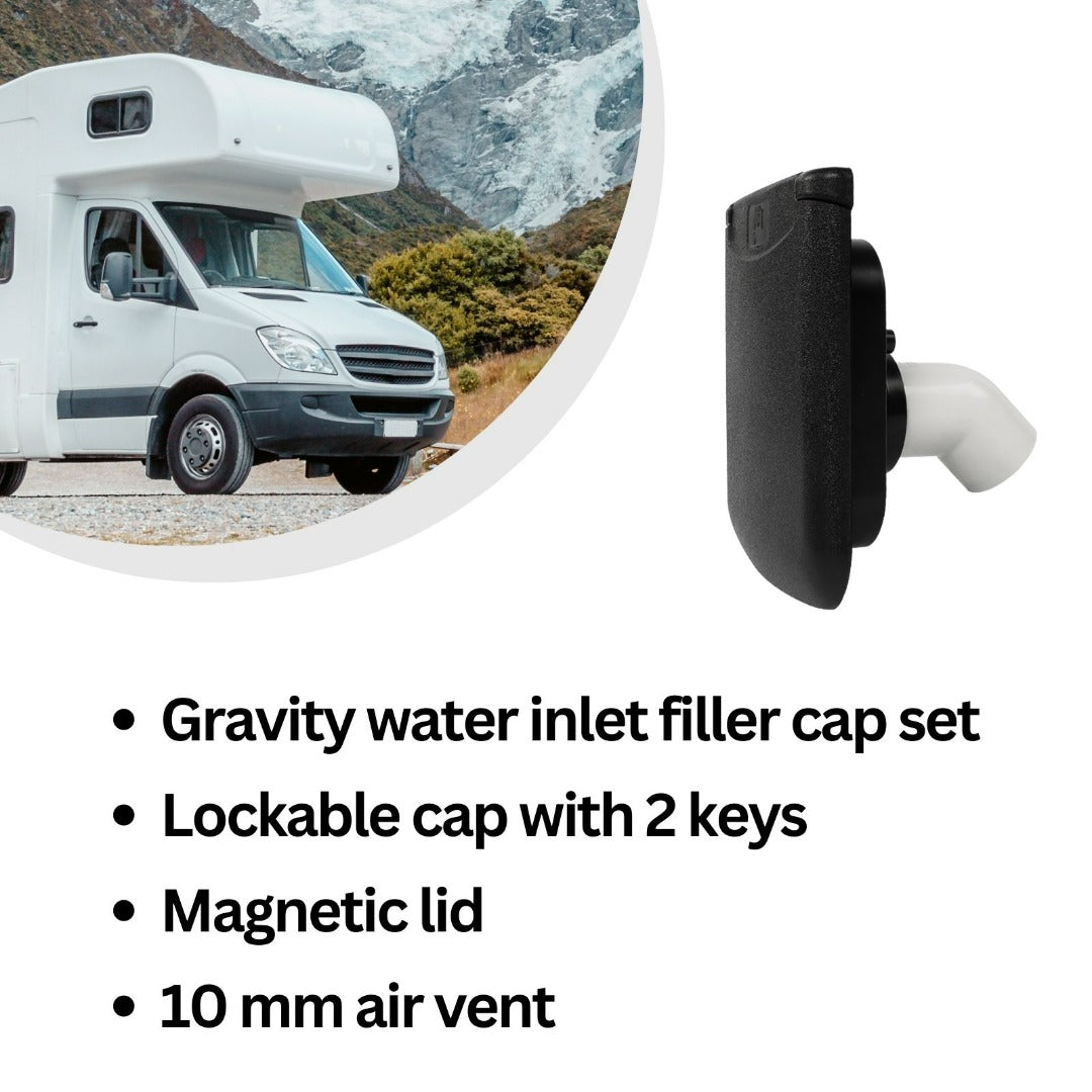 Fresh Water Tank Inlet Filler & Locking Cap Black Lid – Marvix