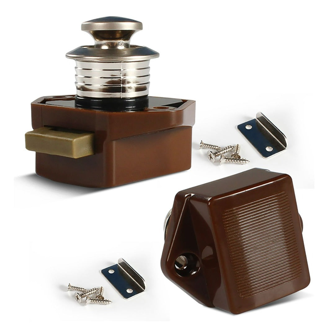 Push Button Cupboard Lock Door Latch Keyless Cabinet Drawer Catch Knob ...