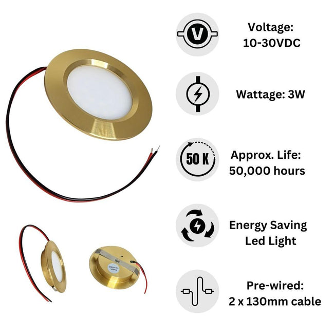 4 x LED 12V 24V Spot Lights Touch Switch Dimmable Gold Downlights