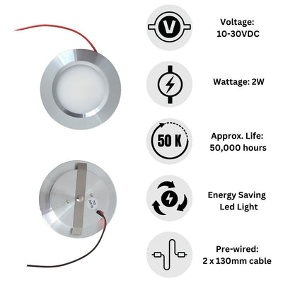 LED 12V 24V Spot Lights Dimmable 6000k Pack of 4 Recessed Downlights