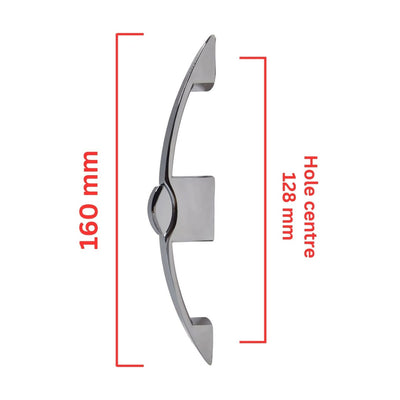 Cabinet Push Button Latch Lock Handle 128mm Chrome