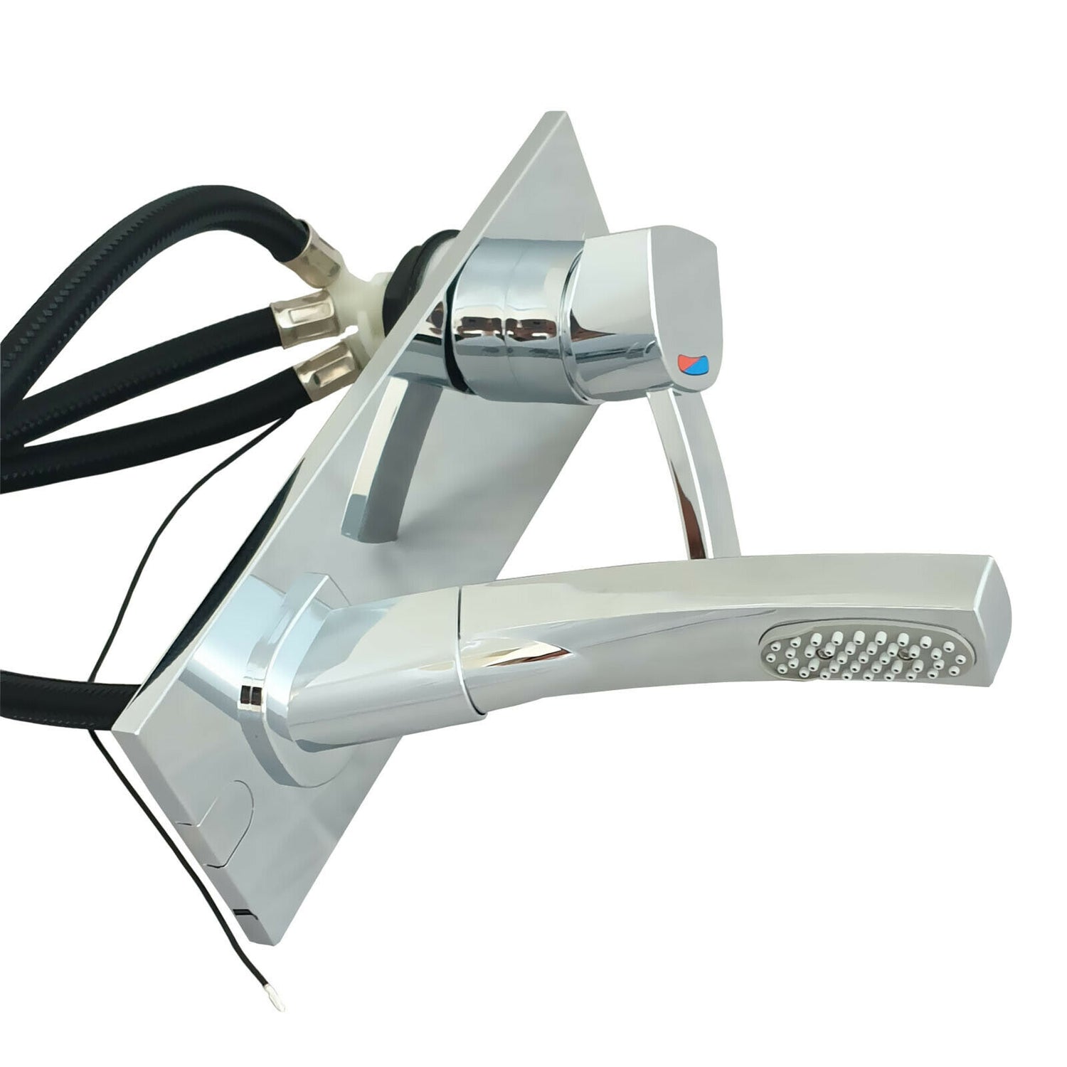 Comet Caravan Shower Mixer Wall Water Tap 12V Microswitch Pull Out Sho