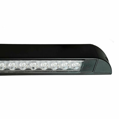 LED Awning Light Black 12V 24V Waterproof 256mm Cool White With Switch