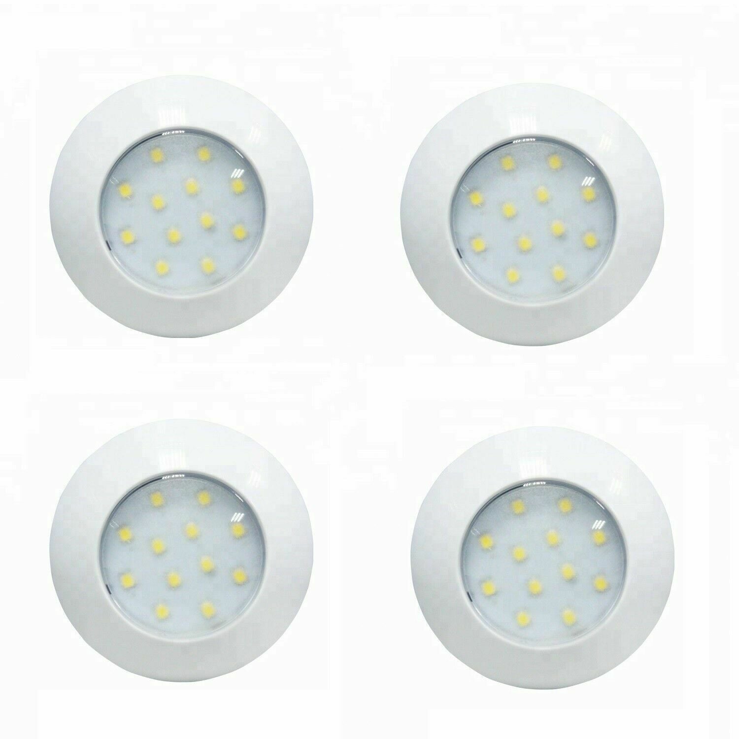 Set Of 4 LED 12V/24V Spot Downlights For Caravan, Motorhome, Boat & Ceiling Interior Lighting