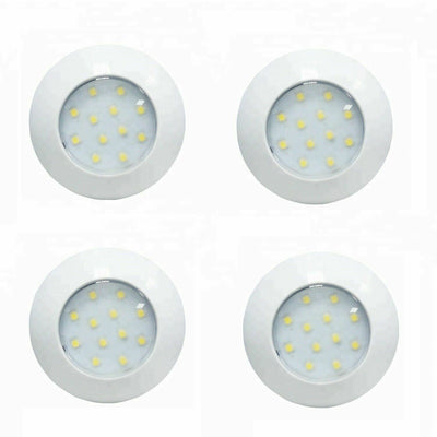 pack of 4 white 12v led spotlights caravan surface mounted downlights
